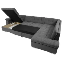 Divano letto angolare sinistra 5 posti 350x205cm grigio scuro Agliana