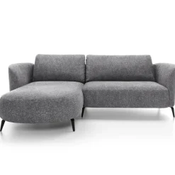 Divano letto angolare sinistra 3 posti 260x180cm tessuto bouclè grigio Repose