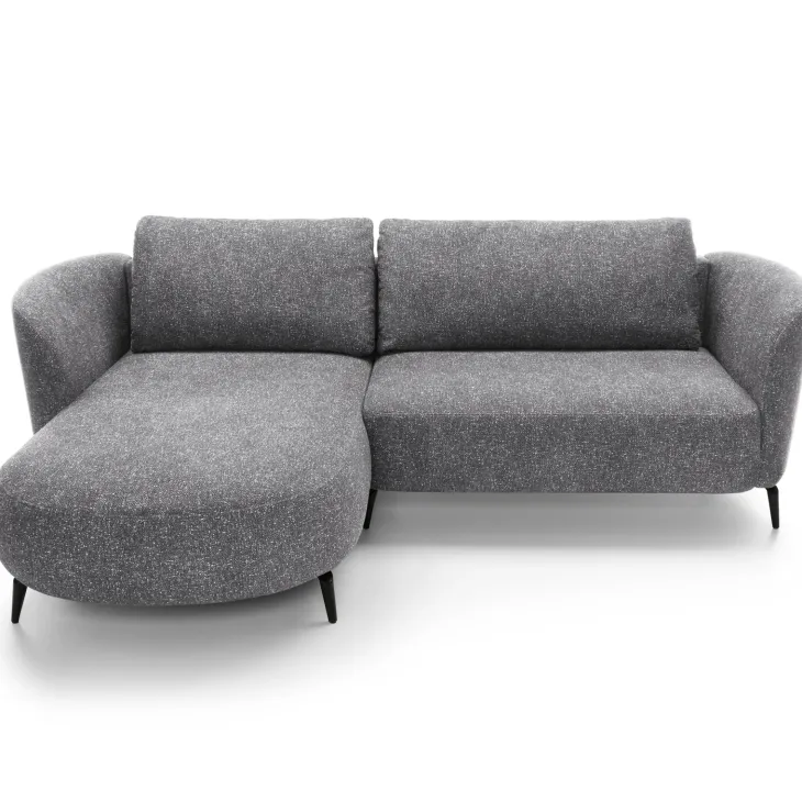 Divano letto angolare sinistra 3 posti 260x180cm tessuto bouclè grigio Repose