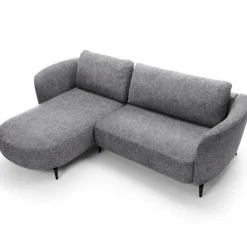 Divano letto angolare sinistra 3 posti 260x180cm tessuto bouclè grigio Repose