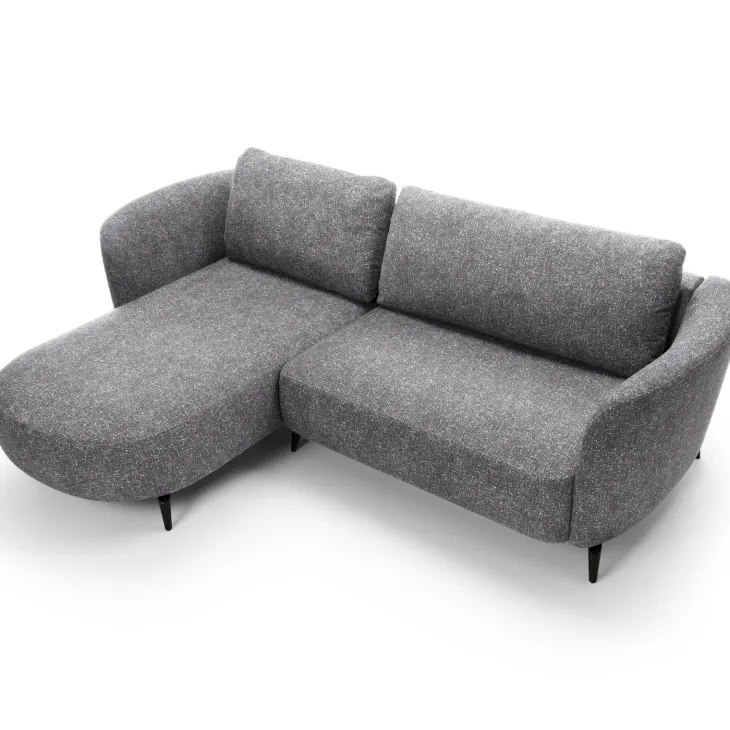 Divano letto angolare sinistra 3 posti 260x180cm tessuto bouclè grigio Repose