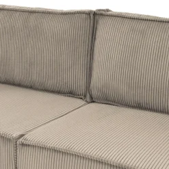 Divano letto matrimoniale 3 posti 245x90cm velluto a coste tortora Ploffy