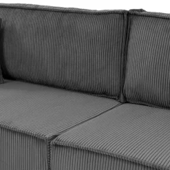 Divano letto matrimoniale 3 posti 245x90cm velluto a coste grigio antracite Ploffy