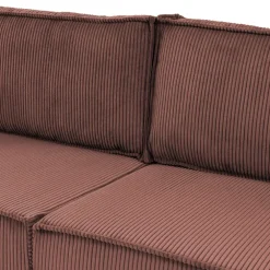 Divano letto matrimoniale 3 posti 245x90cm velluto a coste rosa Ploffy