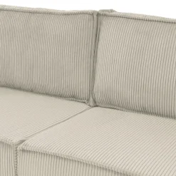 Divano letto matrimoniale 3 posti 245x90cm velluto a coste beige Ploffy