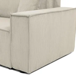 Divano letto matrimoniale 3 posti 245x90cm velluto a coste beige Ploffy