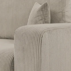 Divano letto matrimoniale 3 posti 248x90cm velluto a coste tortora Slurp