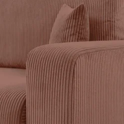 Divano letto matrimoniale 3 posti 248x90cm velluto a coste rosa Slurp