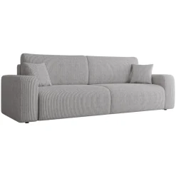 Divano letto matrimoniale 3 posti 248x90cm velluto a coste grigio Slurp
