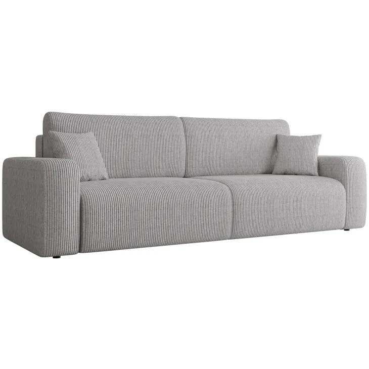 Divano letto matrimoniale 3 posti 248x90cm velluto a coste grigio Slurp