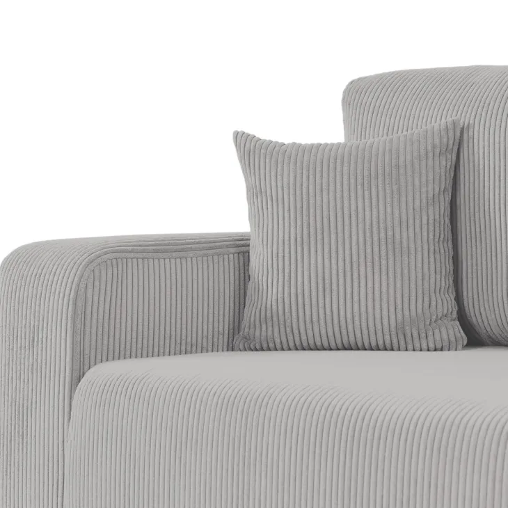 Divano letto matrimoniale 3 posti 248x90cm velluto a coste grigio Slurp