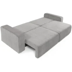 Divano letto matrimoniale 3 posti 248x90cm velluto a coste grigio Slurp