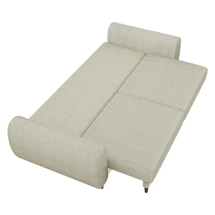 Divano letto matrimoniale 3 posti 251x95cm tessuto tortora Pluffy