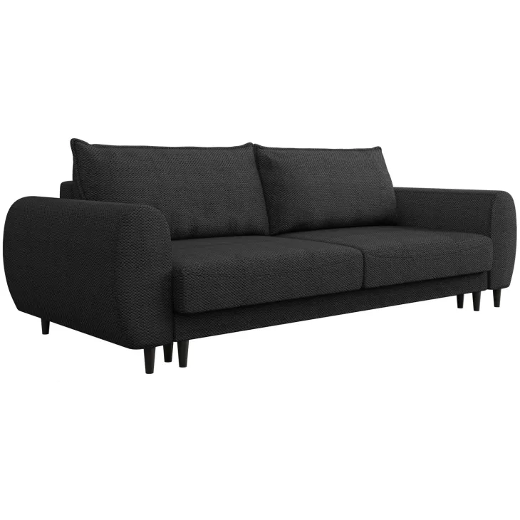 Divano letto matrimoniale 3 posti 251x95cm tessuto grigio antracite Pluffy