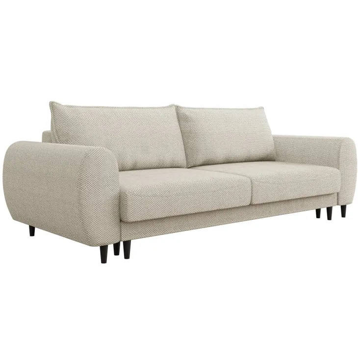 Divano letto matrimoniale 3 posti 251x95cm tessuto beige Pluffy