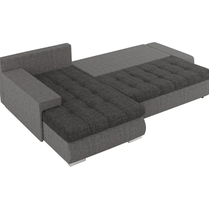Divano letto matrimoniale reversibile 3 posti 265cm grigio chiaro e scuro Bette