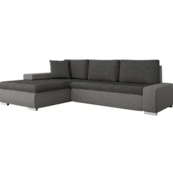 Divano letto matrimoniale reversibile 3 posti 265cm grigio chiaro e scuro Bette