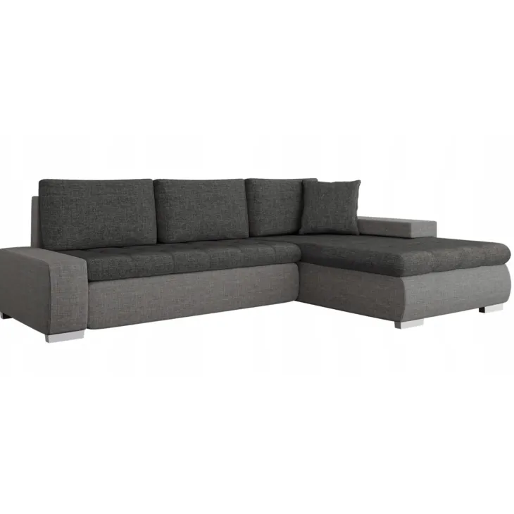 Divano letto matrimoniale reversibile 3 posti 265cm grigio chiaro e scuro Bette