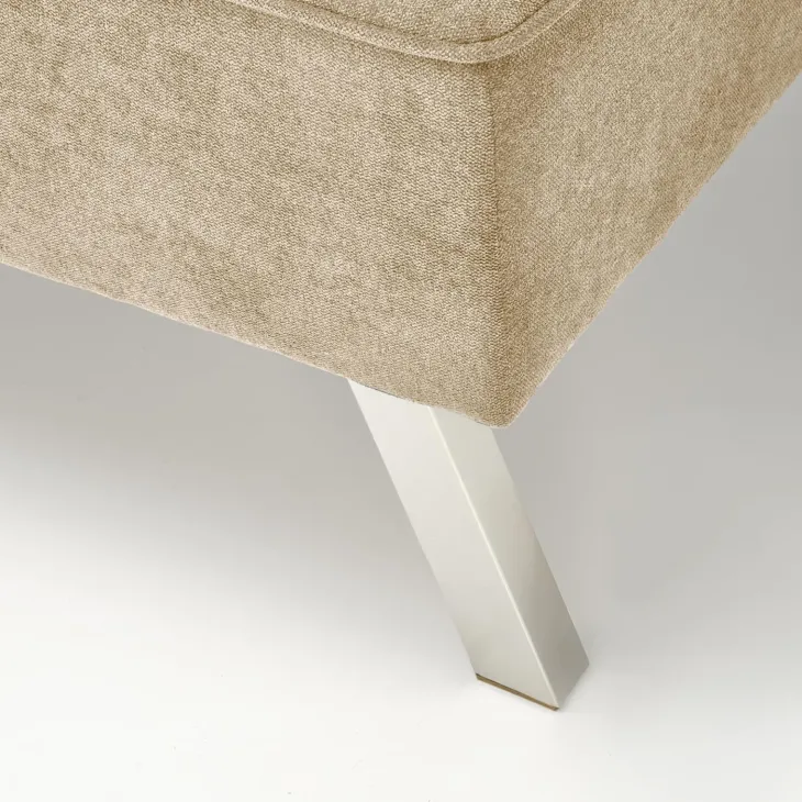 Divano letto pieghevole 173x83cm 3 posti moderno in tessuto beige Veliero