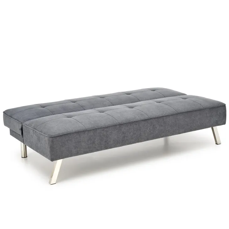 Divano letto pieghevole 173x83cm 3 posti moderno in tessuto grigio Veliero