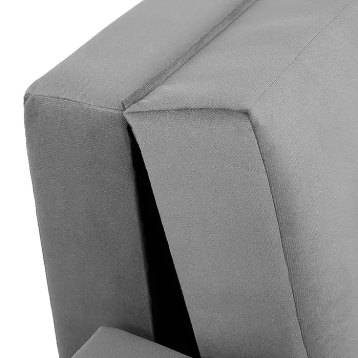 Divano letto 2 posti 133cm imbottito in tessuto grigio Isidore