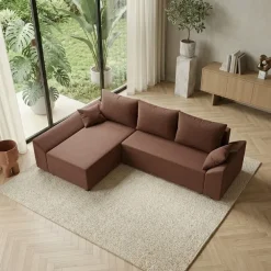Divano letto 3 posti reversibile 240x140cm matrimoniale angolare rosa Appia