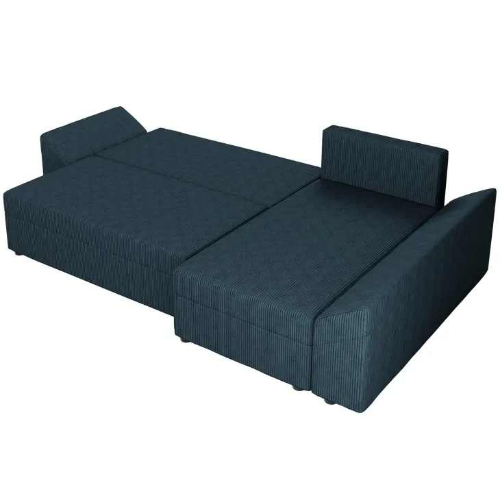Divano letto 3 posti reversibile 240x140cm matrimoniale angolare velluto a coste blu Appia