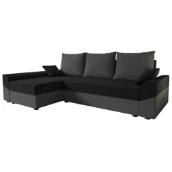Divano letto 3 posti reversibile 240x140cm matrimoniale angolare grigio nero Appia