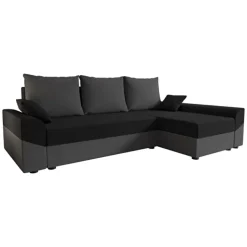 Divano letto 3 posti reversibile 240x140cm matrimoniale angolare grigio nero Appia