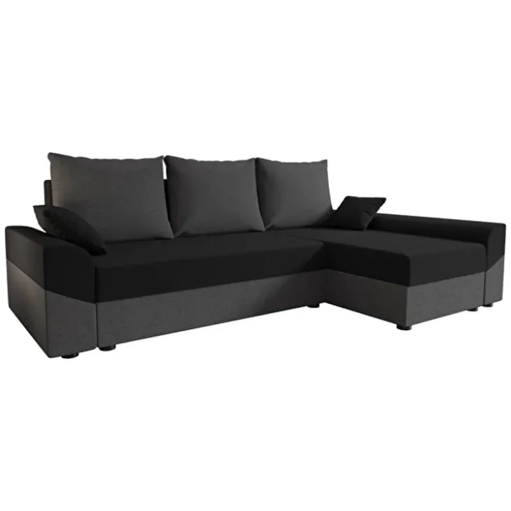Divano letto 3 posti reversibile 240x140cm matrimoniale angolare grigio nero Appia