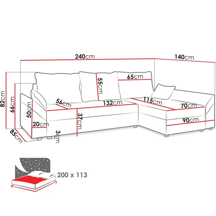 Divano letto 3 posti reversibile 240x140cm matrimoniale angolare velluto a coste senape ocra Appia