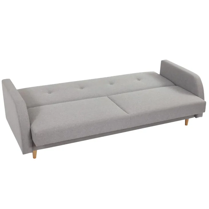 Divano letto 2 posti 216x87cm con box contenitore grigio Nebbia