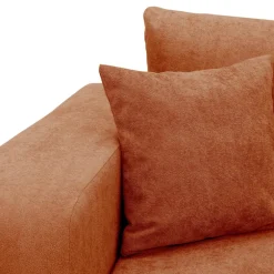 Divano letto 3 posti 248x90cm con contenitore in tessuto velo rosso mattone Floty