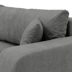 Divano letto 3 posti 248x90cm con contenitore in tessuto velo grigio scuro Floty