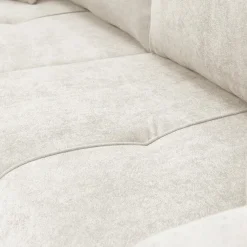 Divano letto 3 posti 248x90cm con contenitore in tessuto velo bianco Floty