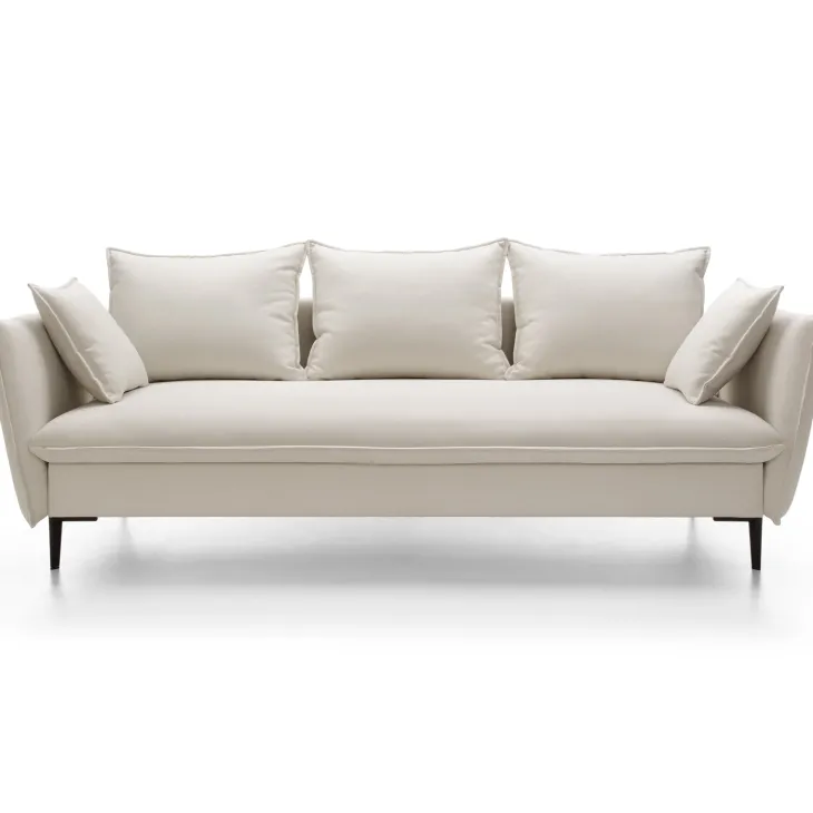 Divano letto 3 posti 237x105cm tessuto bianco Tranquil