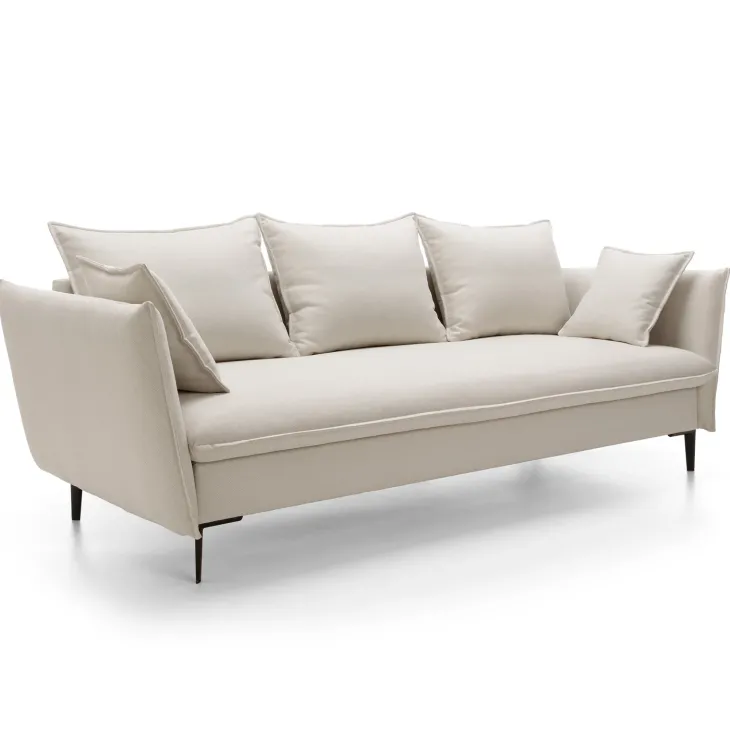 Divano letto 3 posti 237x105cm tessuto bianco Tranquil
