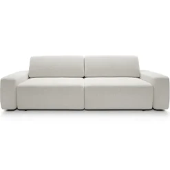Divano letto 3 posti 257x105cm tessuto bianco Cozyfy