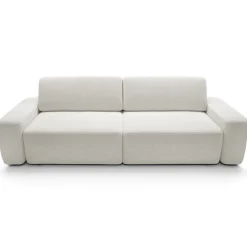 Divano letto 3 posti 257x105cm tessuto bianco Cozyfy
