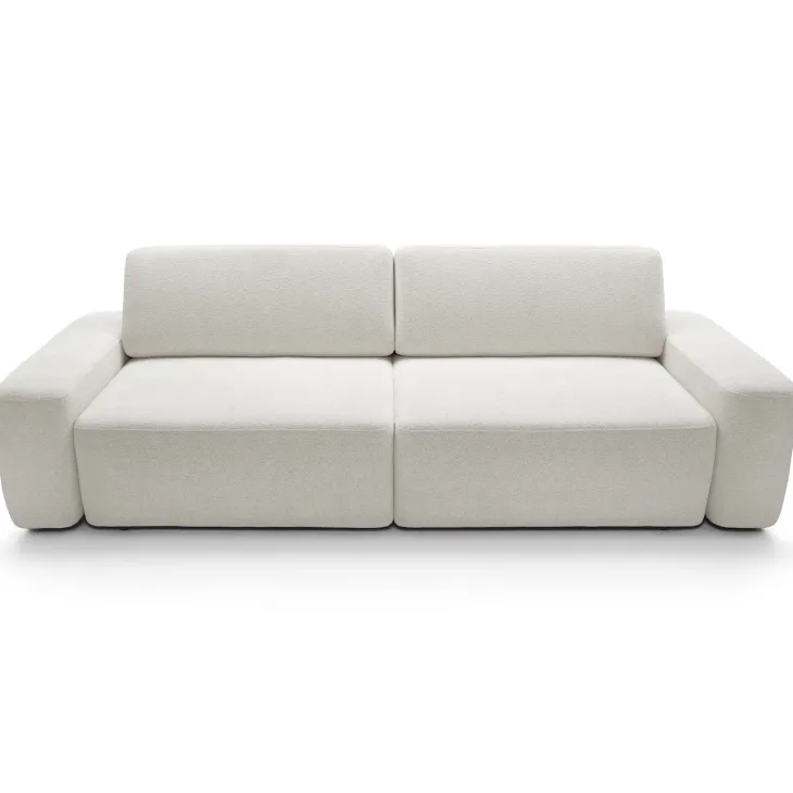 Divano letto 3 posti 257x105cm tessuto bianco Cozyfy