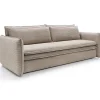 Divano letto 3 posti 229x103cm velluto a coste tortora Softure