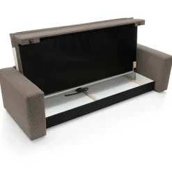 Divano letto 3 posti 244x95cm velluto a coste marrone Restful