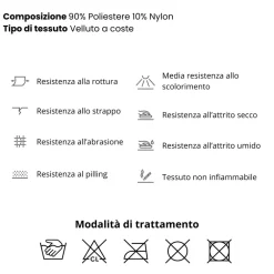 Divano letto 3 posti 244x95cm velluto a coste marrone Restful