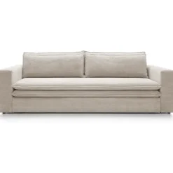Divano letto 3 posti 244x95cm velluto a coste beige Restful