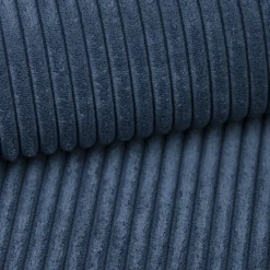 Divano letto 3 posti 257x106cm velluto a coste blu Snuggle