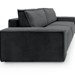 Divano letto 3 posti 257x106cm velluto a coste antracite Snuggle