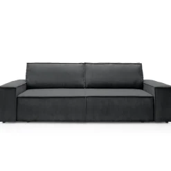 Divano letto 3 posti 257x106cm velluto a coste antracite Snuggle