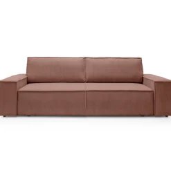 Divano letto 3 posti 257x106cm velluto a coste rosa Snuggle