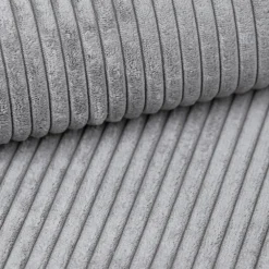 Divano letto 3 posti 257x106cm velluto a coste grigio chiaro Snuggle