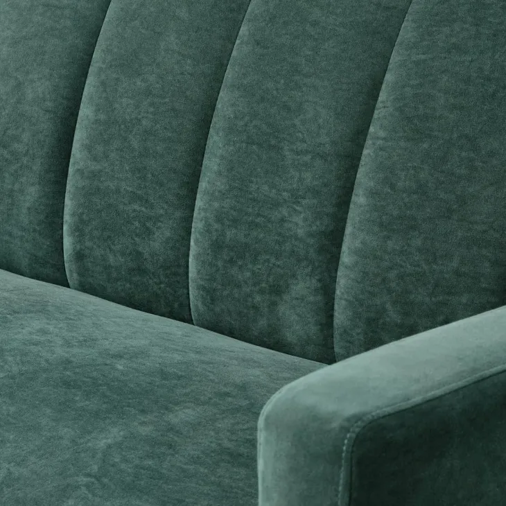 Divano letto 3 posti 192x82 cm velluto verde scuro Nespolo